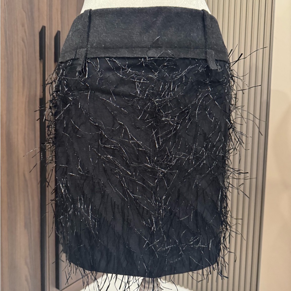 Vera Wang Black Textured Pencil Skirt
